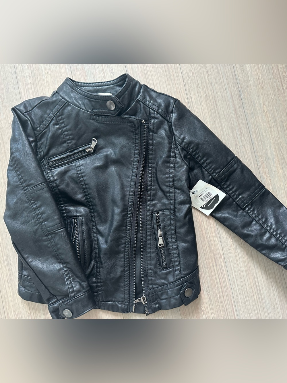 Piccolininy Faux Black Toddler Leather Jacket NWT